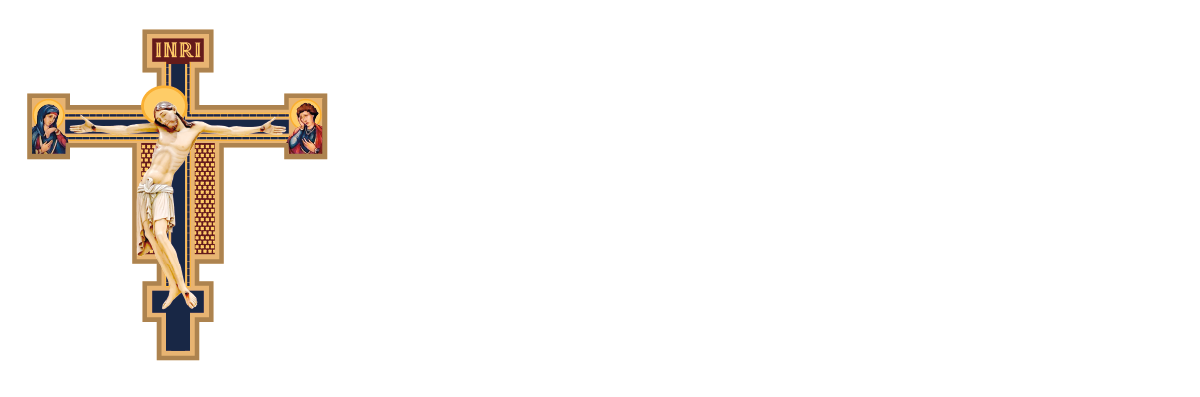 St. John the Beloved Catholic Church Logo with white text
